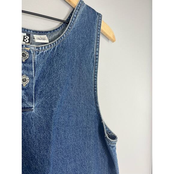 Vintage Sydni Jordan Sleeveless Blue Denim Dress with Pockets - Picture 6 of 7